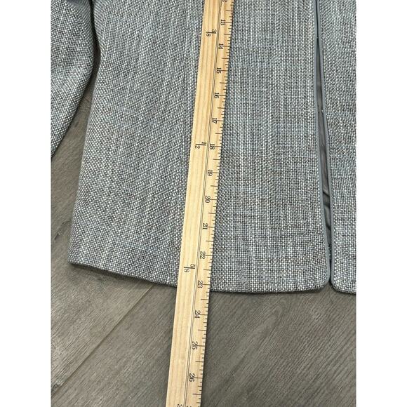 Lafayette 148 Women's Blue Gray Tweed Long Sleeve Hook & Eye Jacket Size 4 - Picture 9 of 10